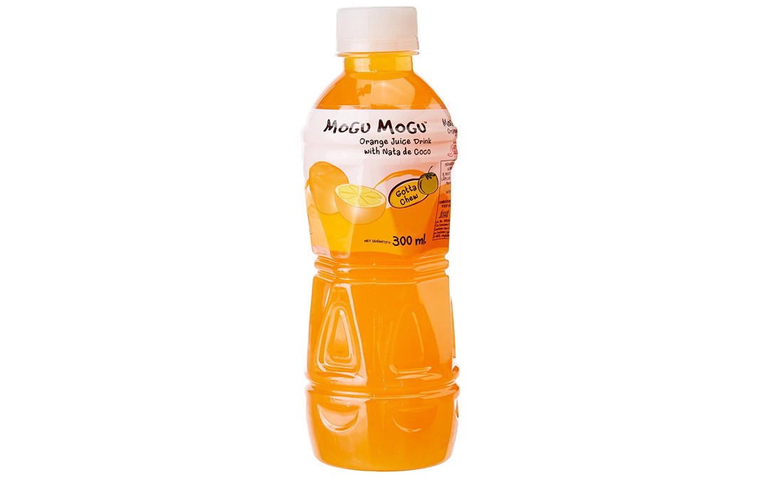 Mogu Mogu Orange Juice With Nata De Coco    Plastic Bottle  300 millilitre
